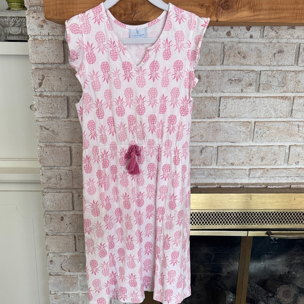 Pink Pineapple Print Sleeveless Dress